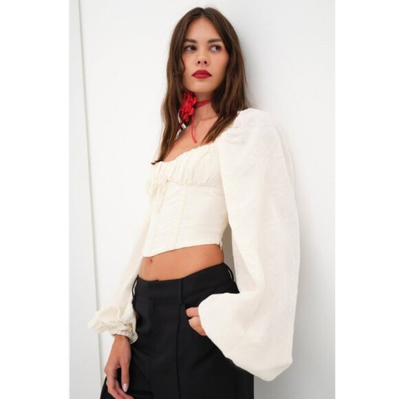 For Love & Lemons Janet Corset Top Ivory White - NEW - Picture 8 of 8